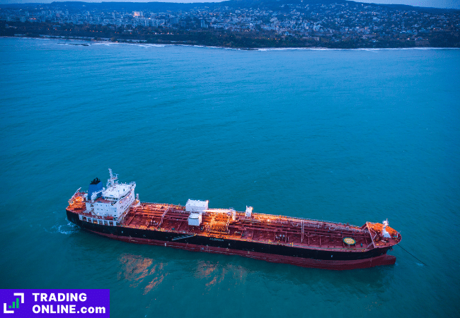 foto di una nave petroliera