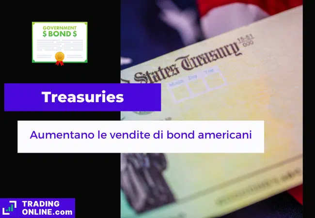 presentazione della notizia su rendimenti dei Treasuries in aumento e quotazioni in calo