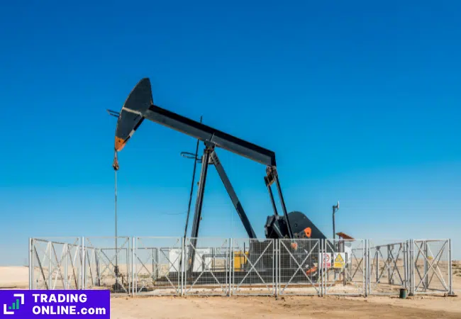foto di un pozzo di petrolio nel deserto