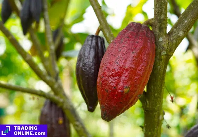 foto di una pianta di cacao
