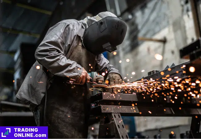 foto di una persona che lavora l'acciaio