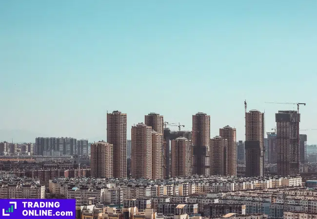 foto di grattacieli in costruzione in Cina