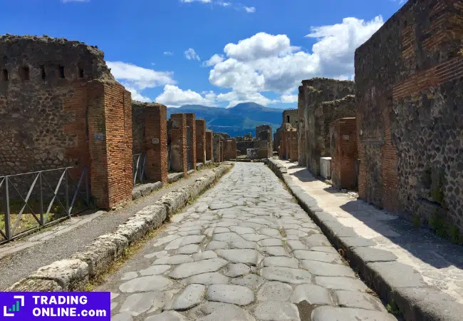 foto di una strada di Pompei