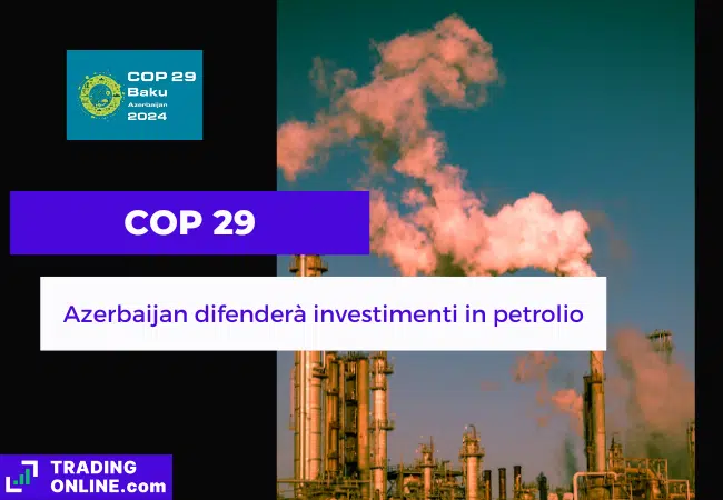 presentazione della notizia su presidente Azerbaijan che preannuncia difesa degli investimenti in petrolio al cop 29
