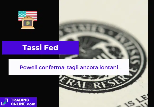 presentazione della notizia su Powell che ammette che servirà tempo prima di tagliare i tassi