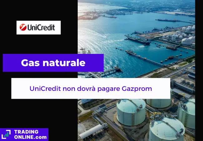presentazione della notizia su UniCredit che vince la causa contro Gazprom
