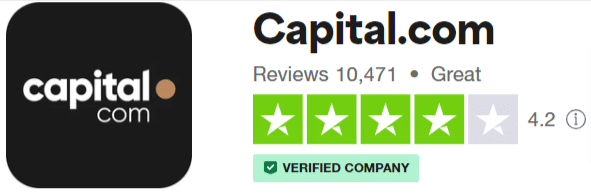 screenshot del punteggio di Capital.com su Trustpilot a maggio 2024