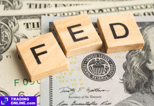 foto di dollari americani con scritta Fed