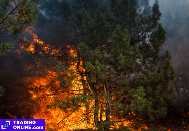 foto di una foresta in fiamme