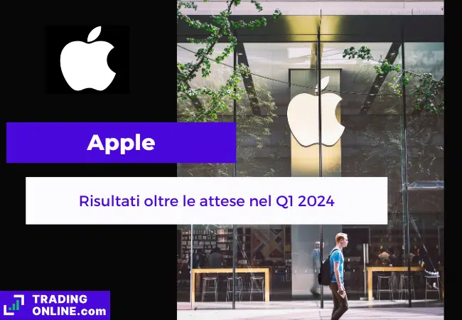 presentazione della notizia su dati trimestrali del Q1 2024 di Apple