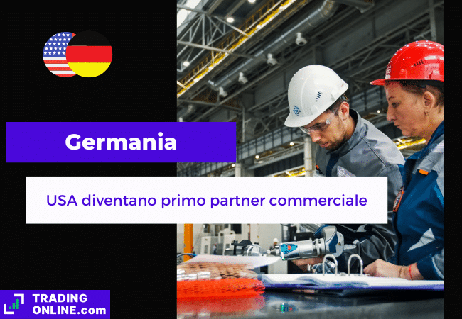 presentazione della notizia su USA che diventano principale partner commerciale della Germania