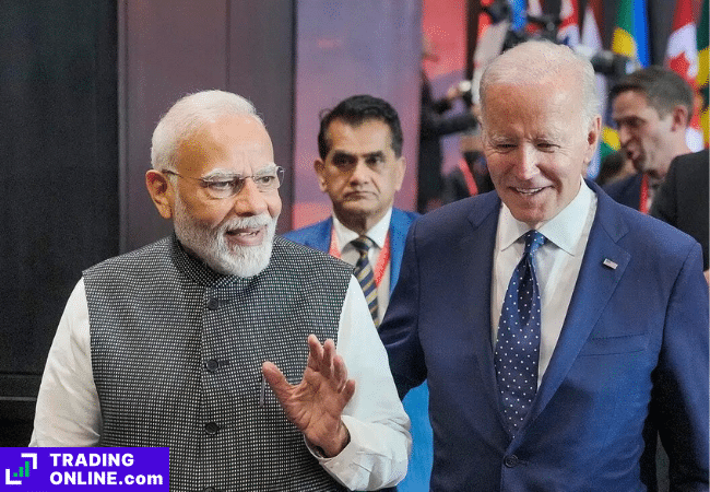 foto di Biden e Modi insieme