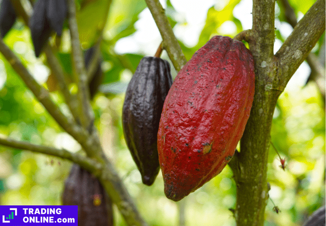 foto di una pianta di cacao