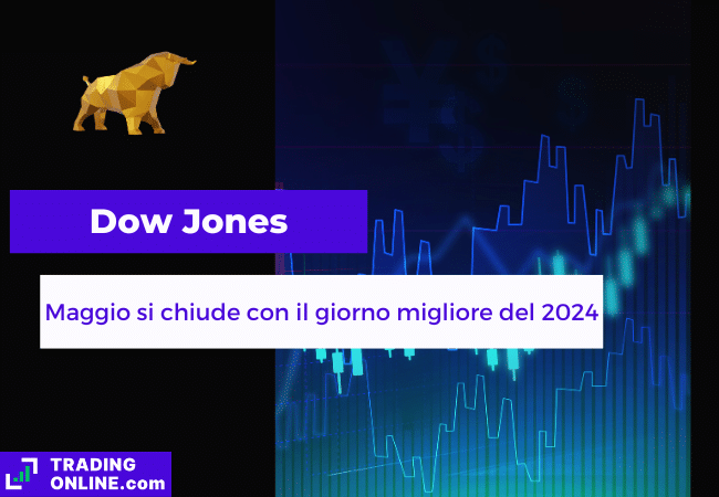 presentazione della notizia su chiusura positiva del Dow Jones a maggio