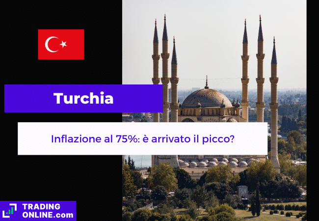 presentazione della notizia su tasso di inflazione turco al 75%