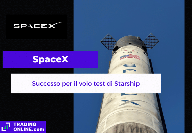 presentazione della notizia su Startship di SpaceX che completa con successo un lancio di test