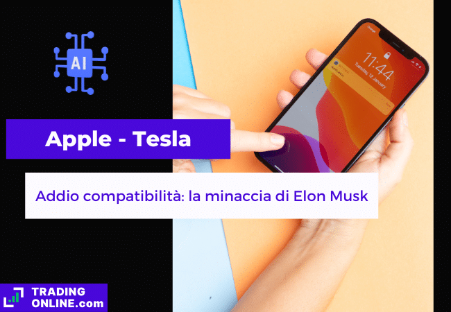 presentazione della notizia su Elon Musk che minaccia la compatibilità con i dispositivi Apple