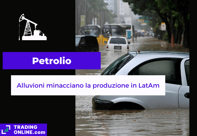 presentazione della notizia su produzione di petrolio in America Latina minacciata dalle piogge