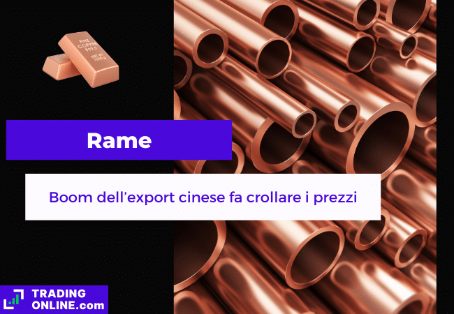 presentazione della notizia su prezzi del rame che calano per via del boom nell'export cinese