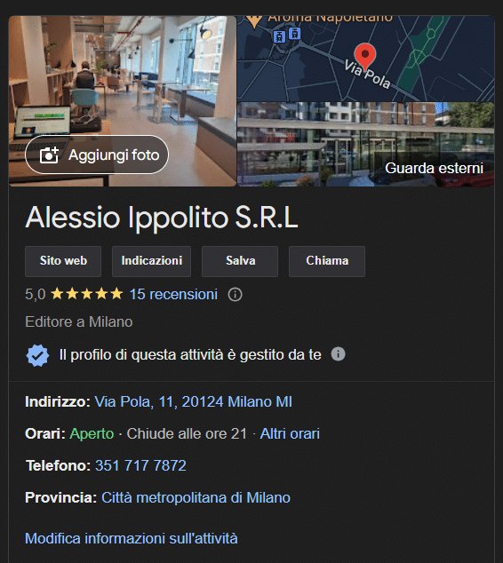 Alessio Ippolito srl profilo attività