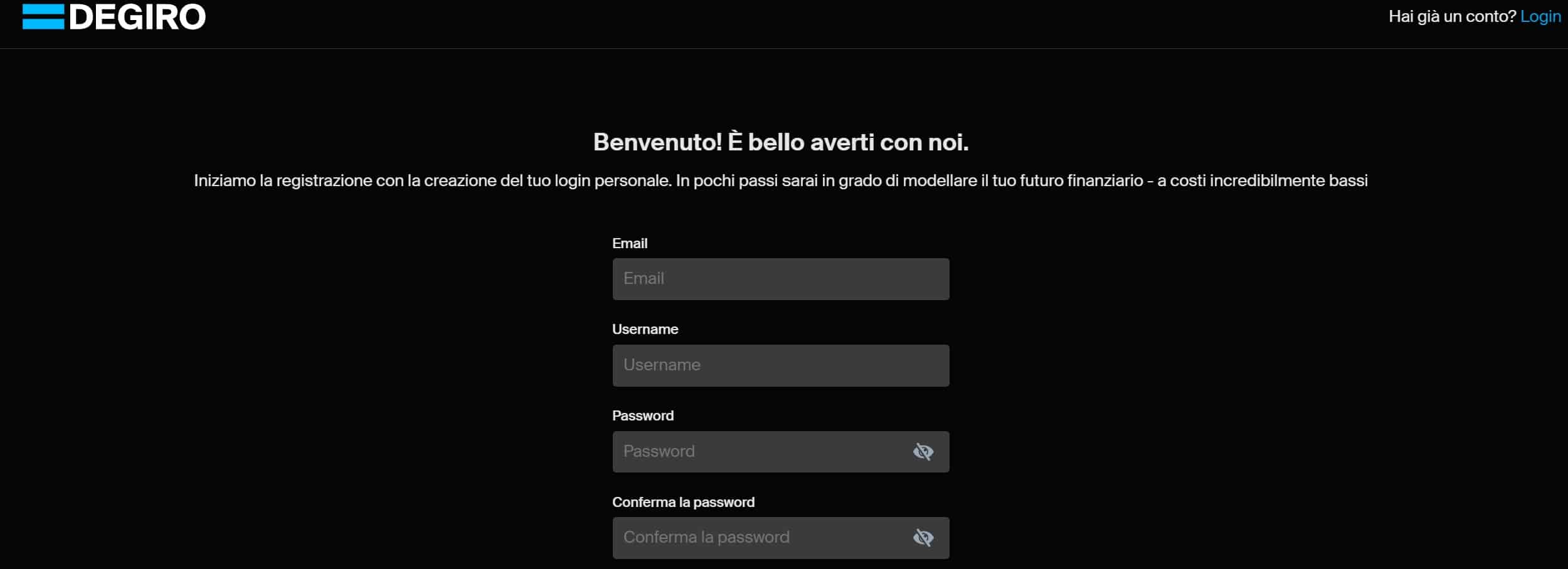 Degiro - Registrazione