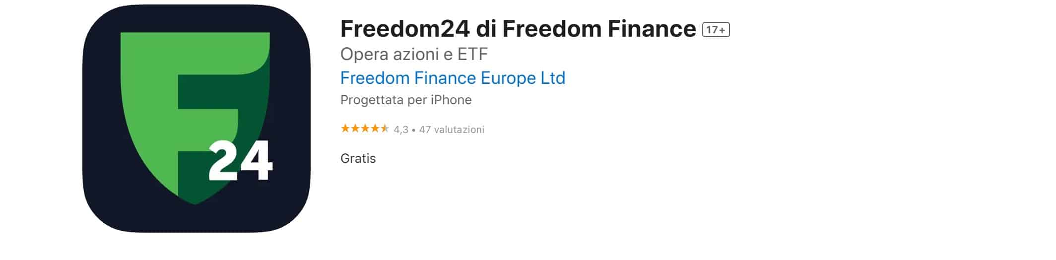 Applicazione Freedom24 su Apple Store