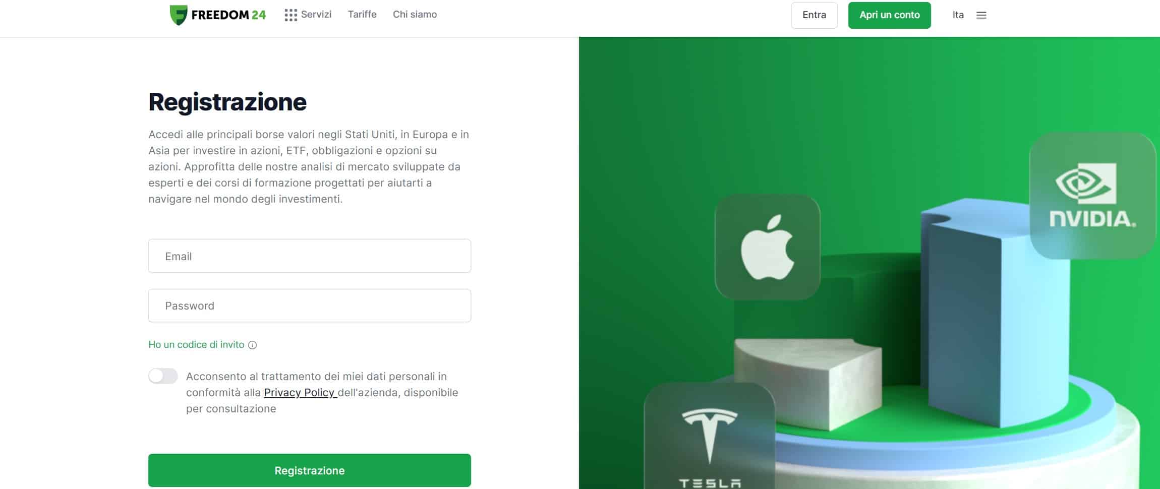 Freedom24 - registrazione e login