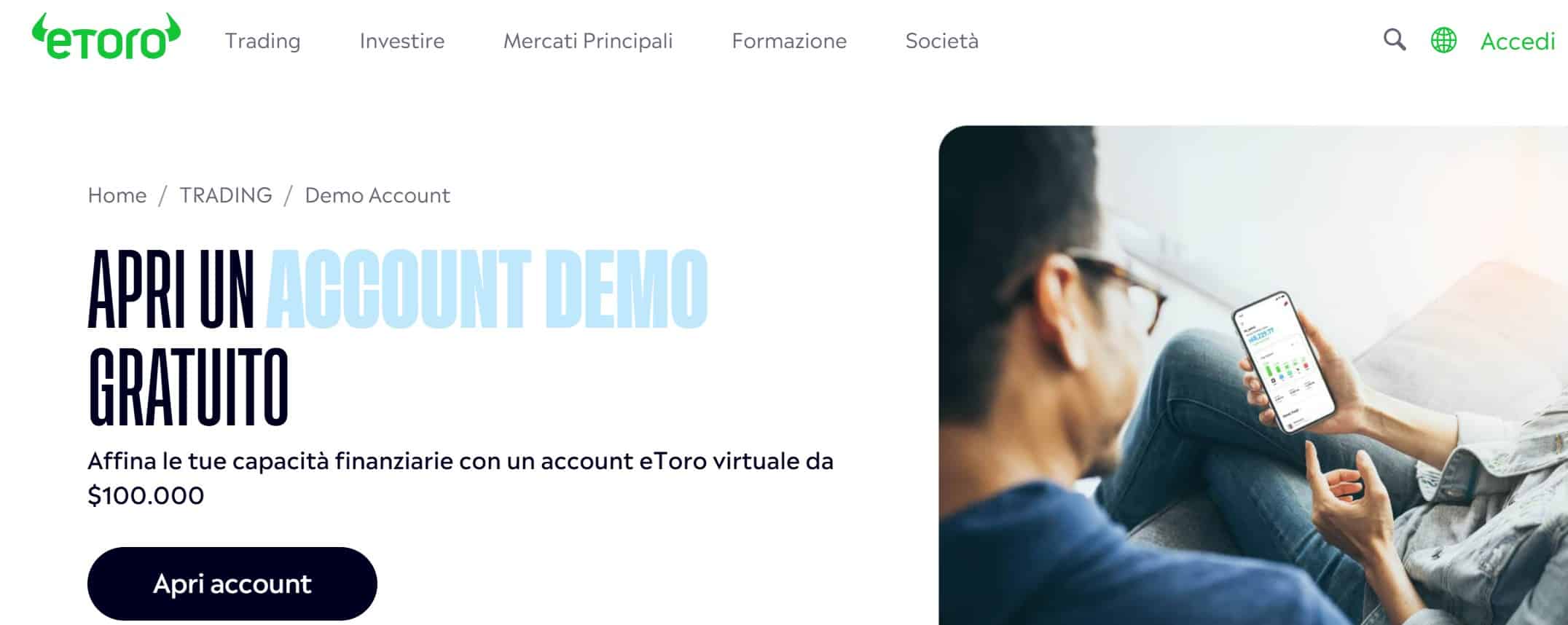 eToro - Conto demo