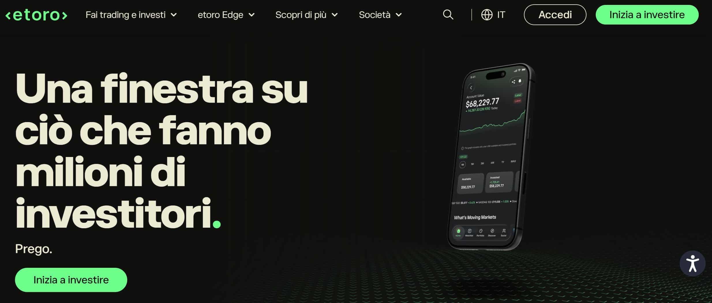 eToro - migliori broker trading indici