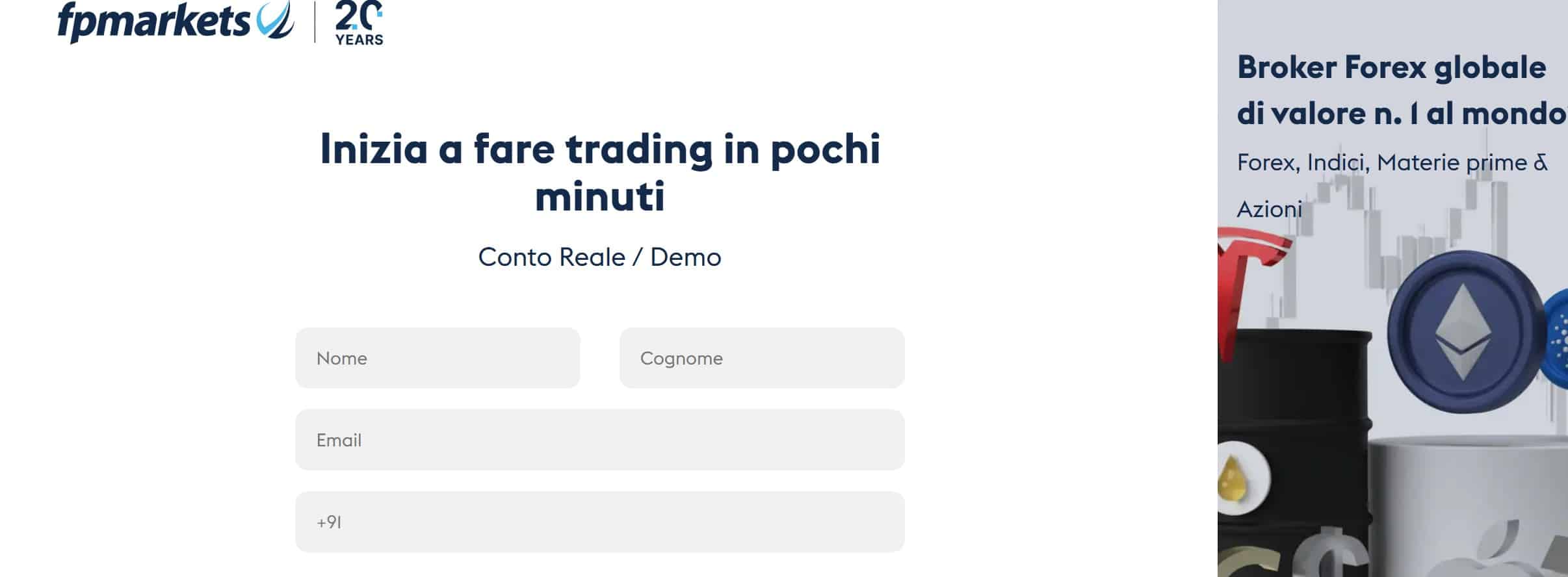 FP Markets - Registrazione