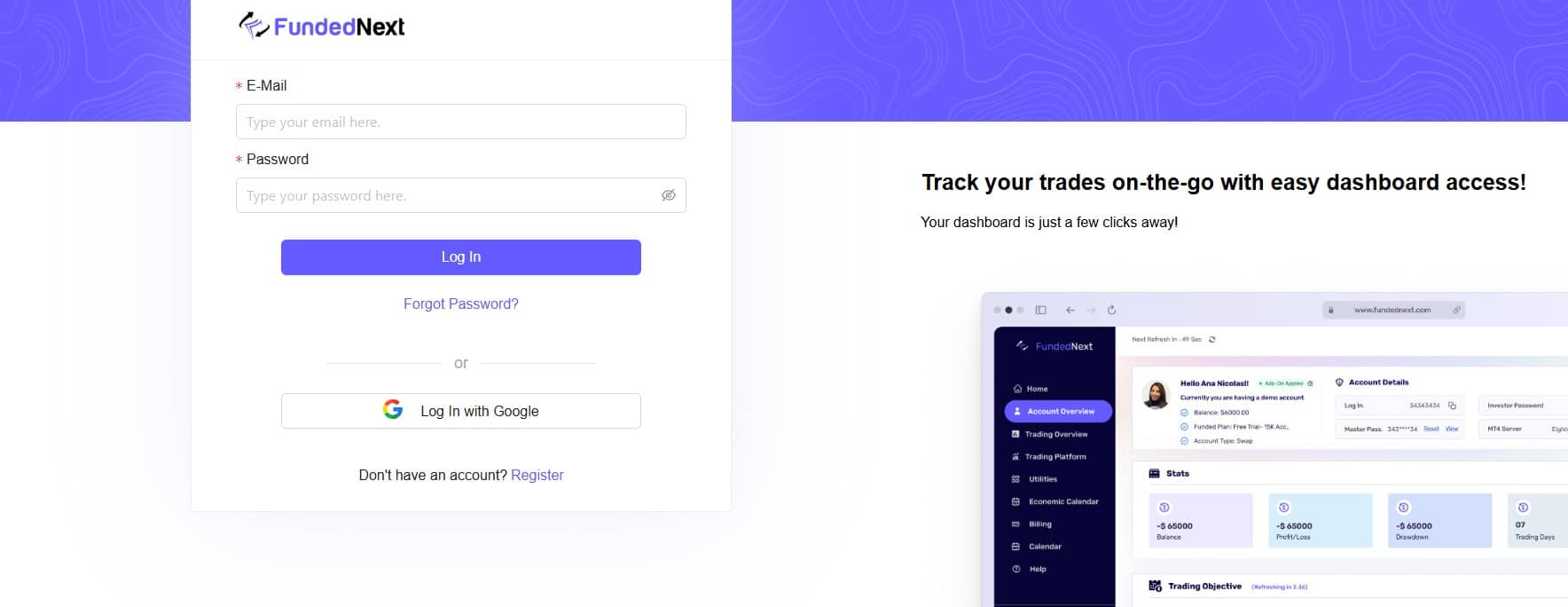 FundedNext login