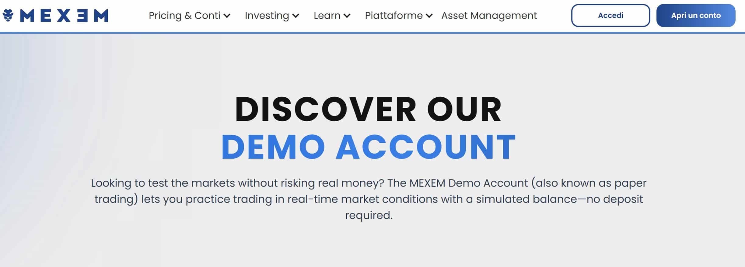 Migliori piattaforme conti demo trading - MEXEM
