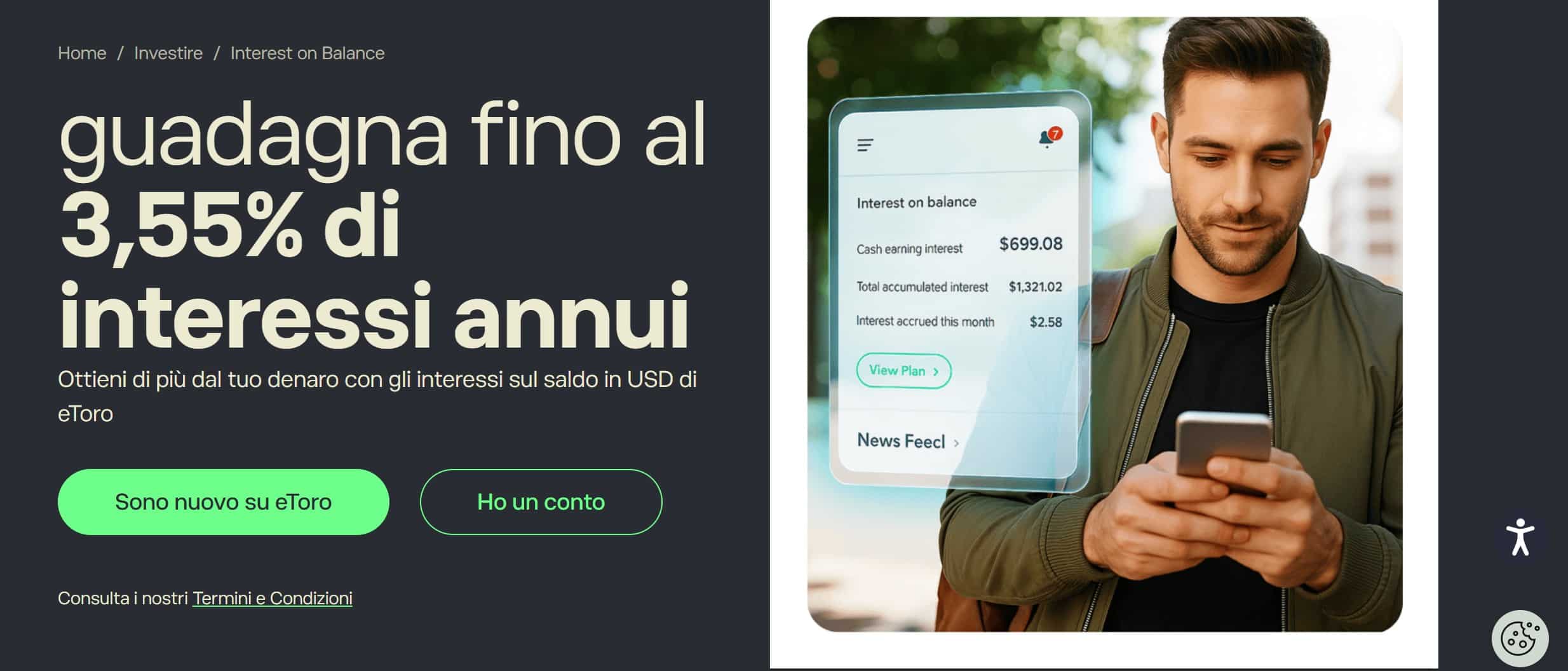 eToro - conto deposito (interessi sul saldo)