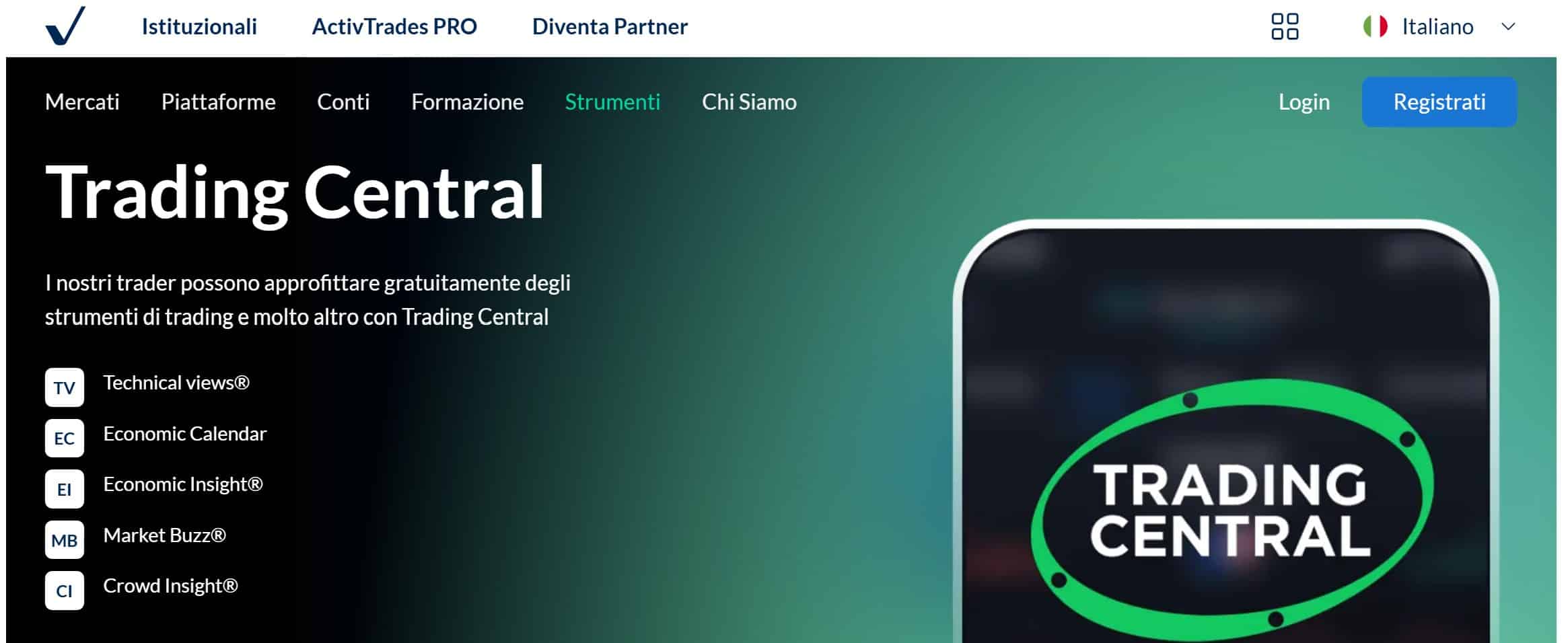 Trading Central su ActivTrades
