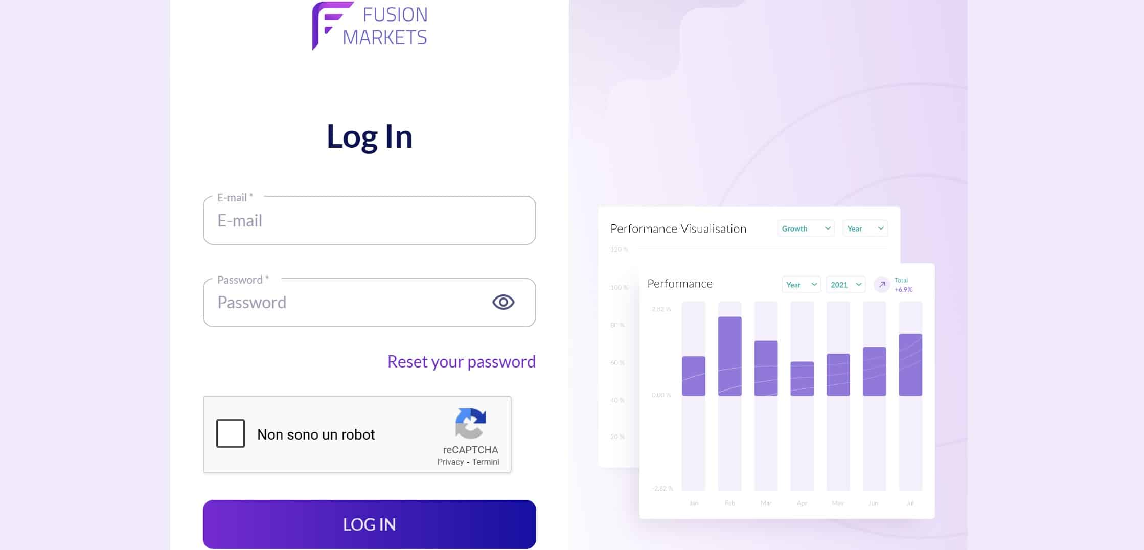 Fusion Markets - login