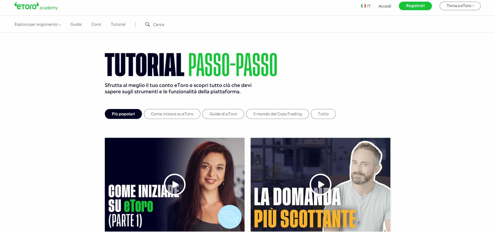 eToro Academy - Tutorial