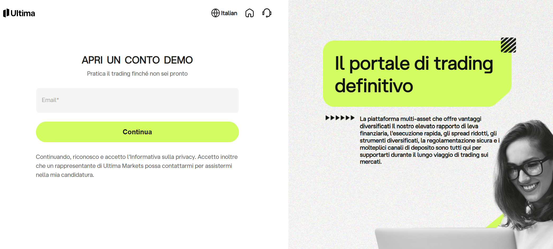 Migliori piattaforme demo trading - Ultima Markets