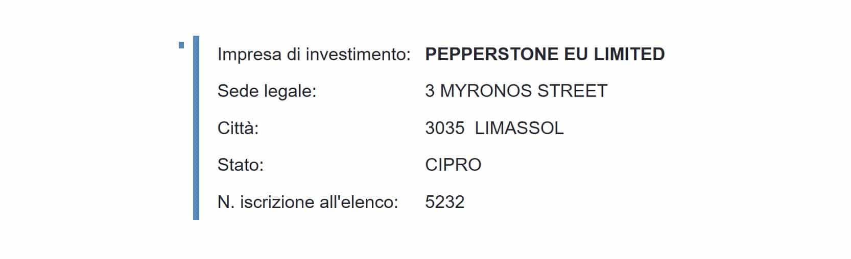Pepperstone - Registrazione CONSOB