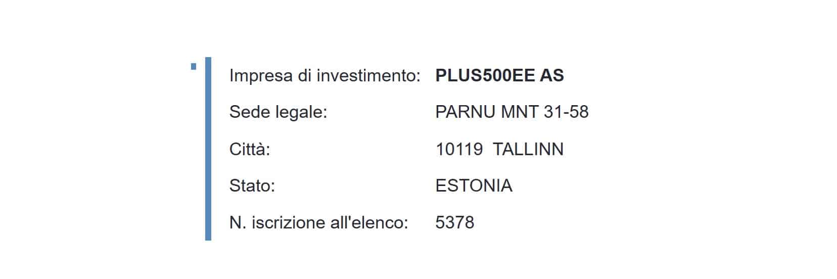 Plu500 - CONSOB