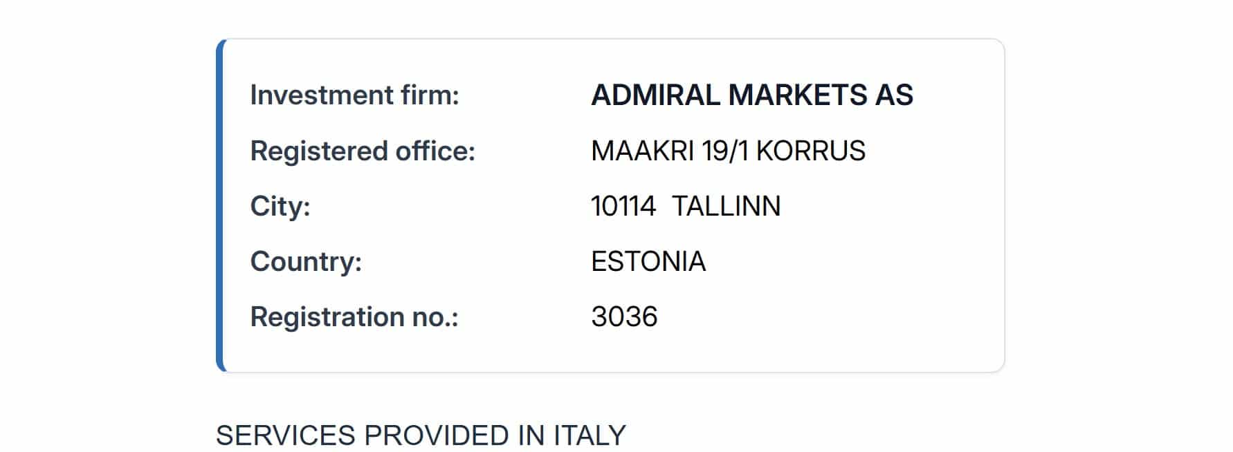 Admiral Markets CONSOB