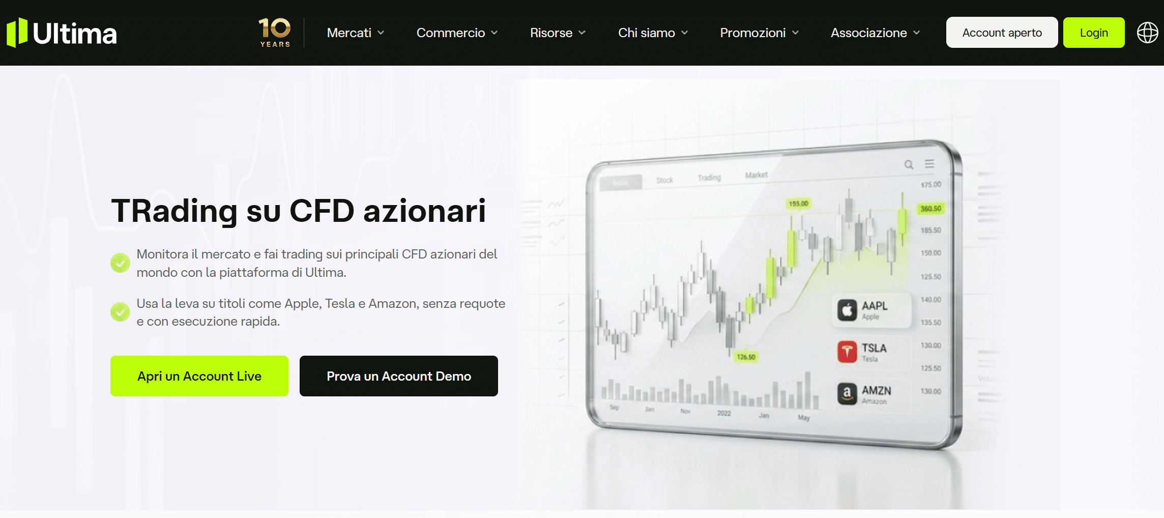 Migliori broker per azioni - Ultima Markets