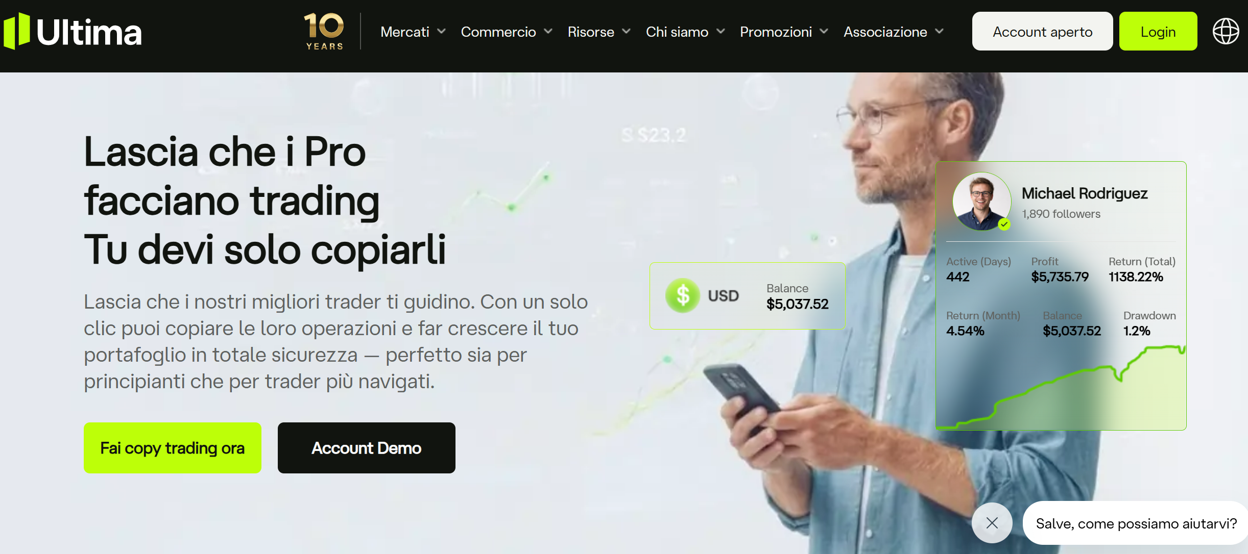Migliori piattaforme copy trading: Ultima Markets